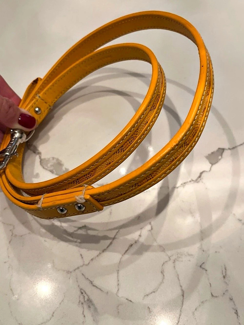Goyard yellow Dog Leash with Silver-Tone Hardware